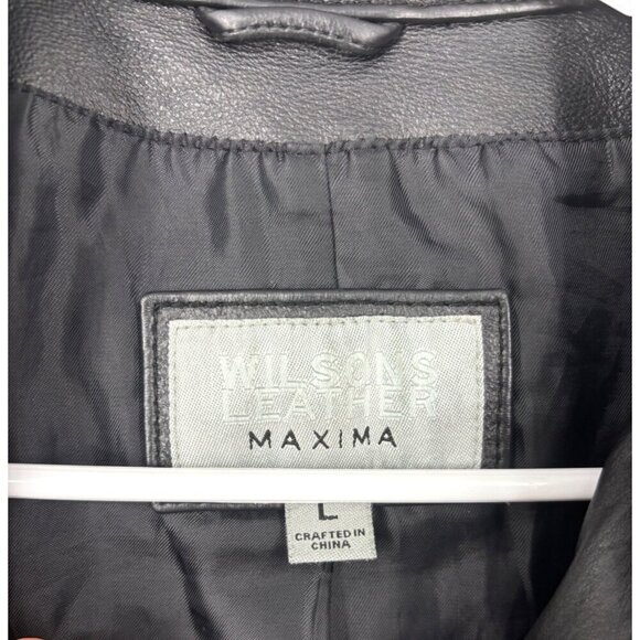 Wilsons Leather Maxima Black Leather Jacket Large - Picture 2 of 3